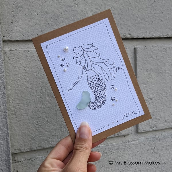 Sea Glass Card - Mermaid