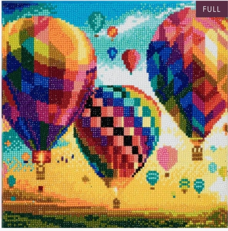 Hot air balloon 30x30cm crystal art kit 