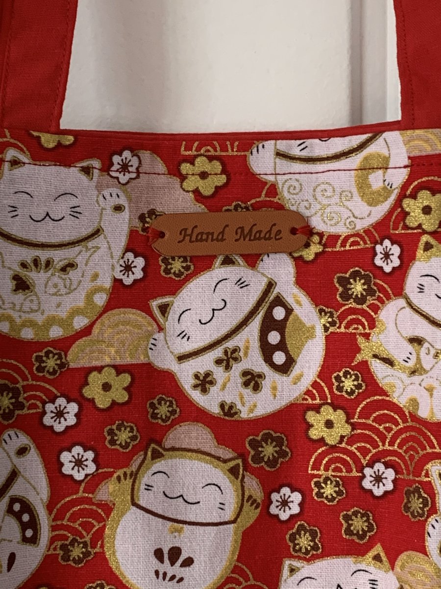 Tote Bag Lucky Cat  with coin purse 