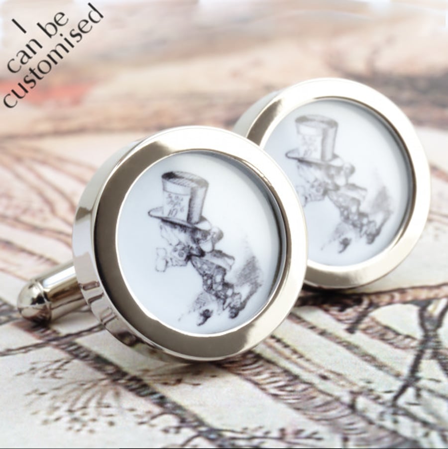 The Mad Hatter Cufflinks from Alice in Wonderland
