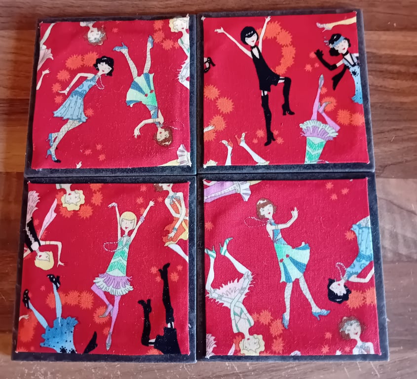 1920s Flappers - Ceramic Tile Set of 4 Coasters Perfectly Imperfect