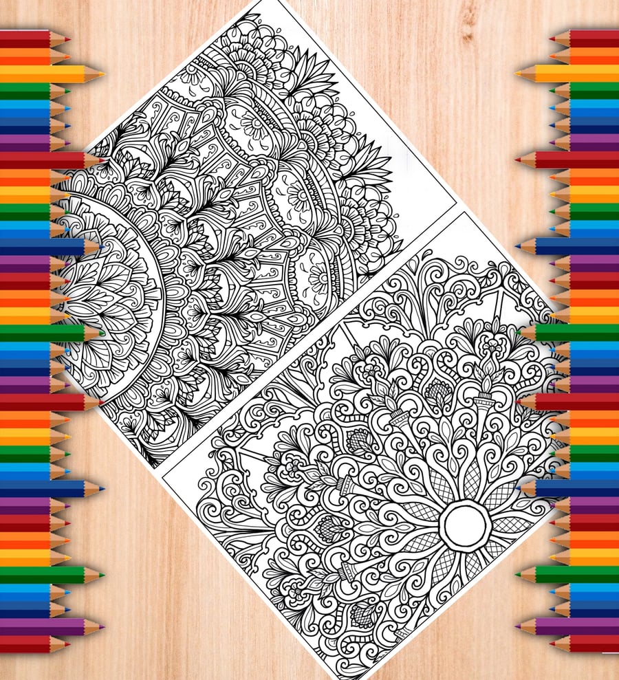 Digital Colouring Pack - A5 Mandalas