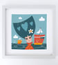 Watching The Races, woman with sailing boats, Giclee print,  - Image 1