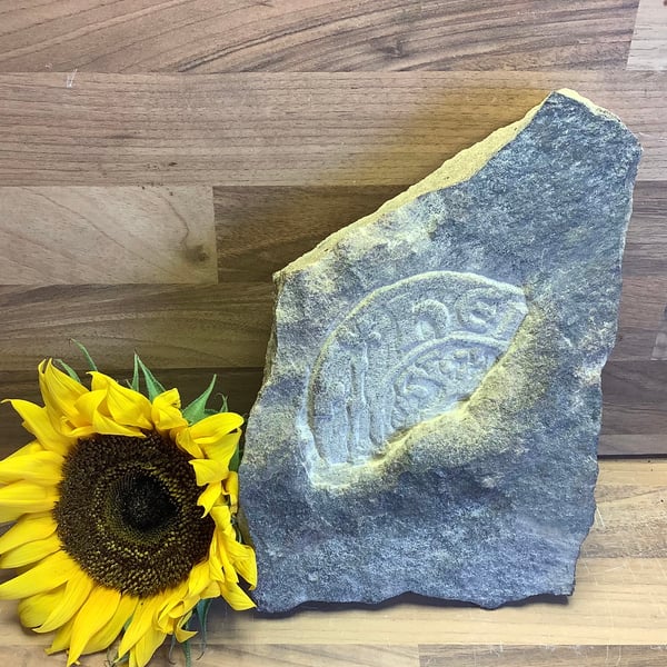 Henry III coin in clod stone carving -  metal detectorist gift