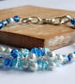 Ocean Mist Blue Cluster Bracelet - Handmade Glass Jewellery, Gift for Her