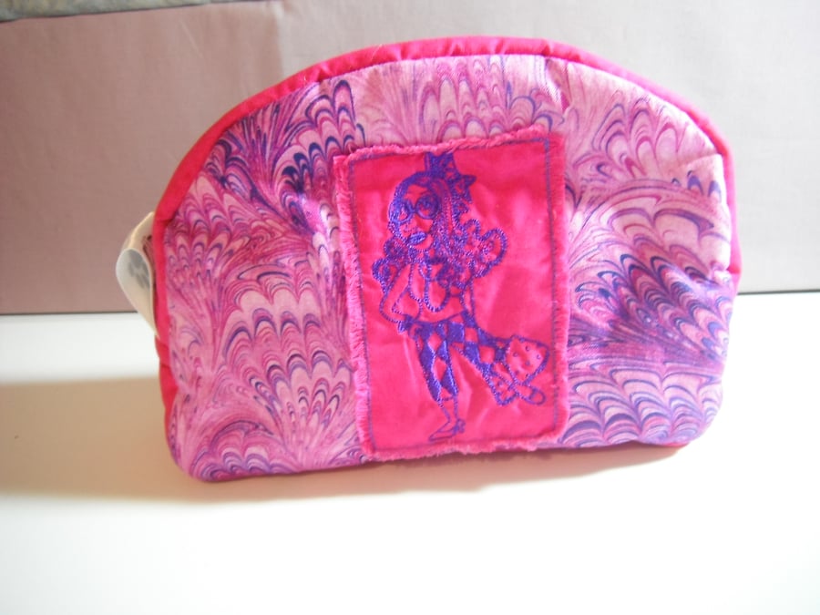 Embroiderd make up bag or pencil case