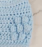 Crochet Baby Hat, Blue Newborn Beanie with Detachable Rainbow Pom, 0-3 Months - Image 3