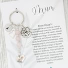 Personalised Rose Quartz Mum Keyring