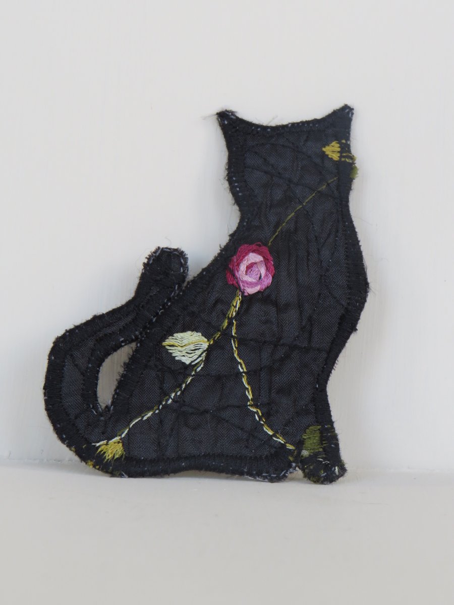 Cat Fabric Brooch