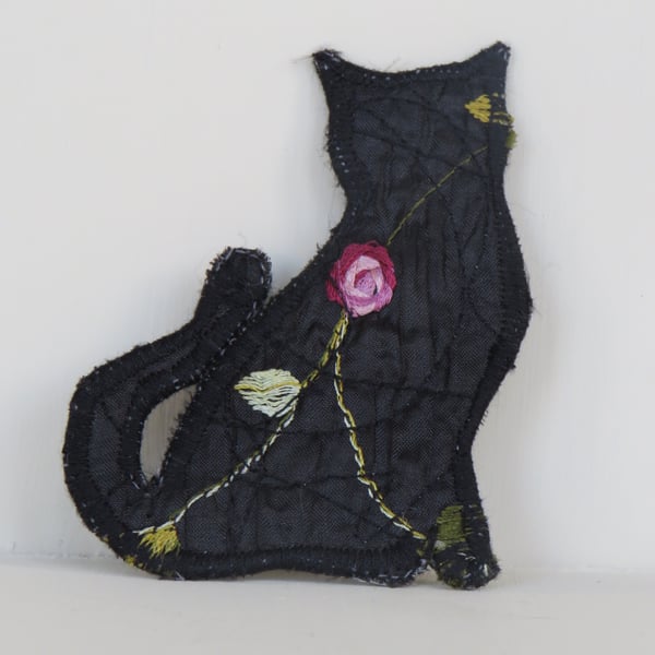 Cat Fabric Brooch