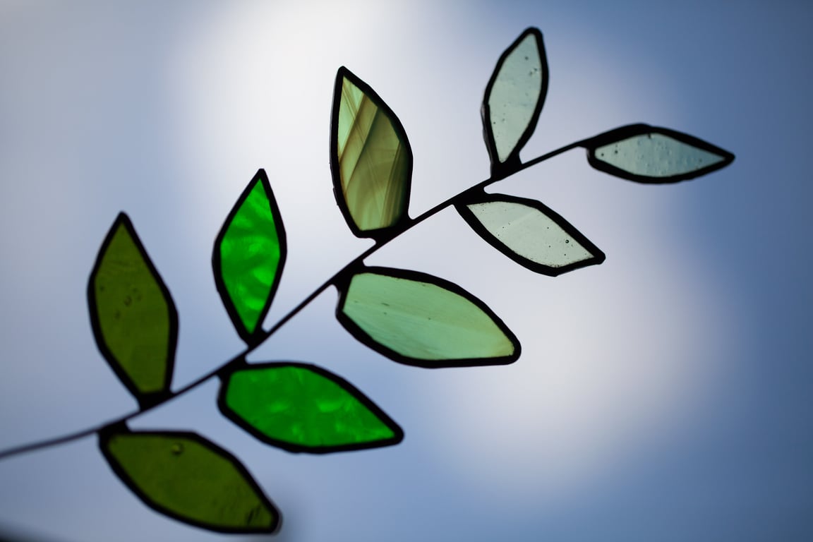 Stained Glass Leaf Suncatcher