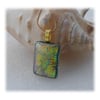 Green Dichroic Glass Pendant 138 Florentine with gold plated chain