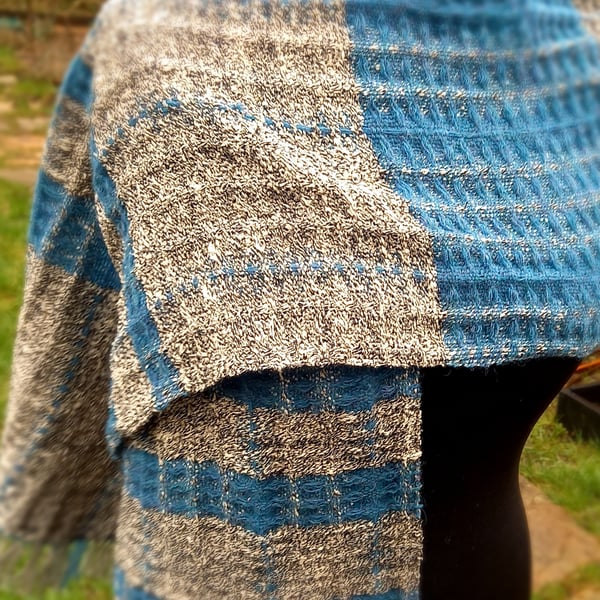 DISCOUNTED Snow and Ice Handwoven Shawl