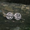 Eco Silver Textured Moon Dangle Earrings