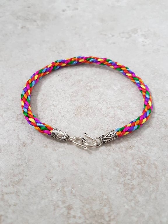 Rainbow Ankle Bracelets, Braided Boho Anklet, Colourful anklets for women