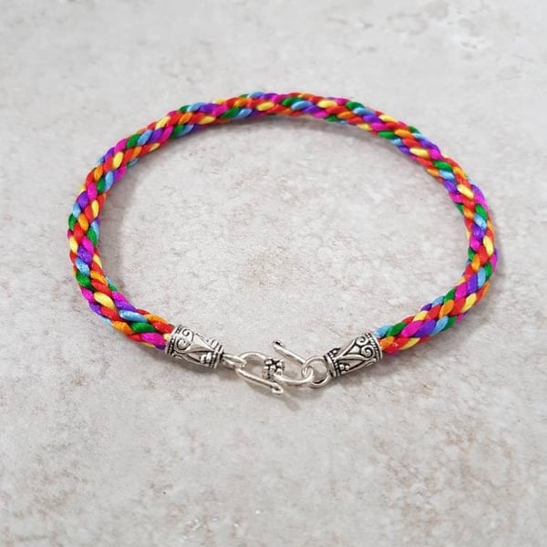Rainbow Ankle Bracelets, Braided Boho Anklet, Colourful anklets for women