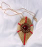 Fishtail Pendant in Gold and Red with Rivoli Crystal - Image 5