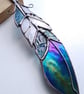 Stained Glass Magpie Feather - handmade in Hampshire