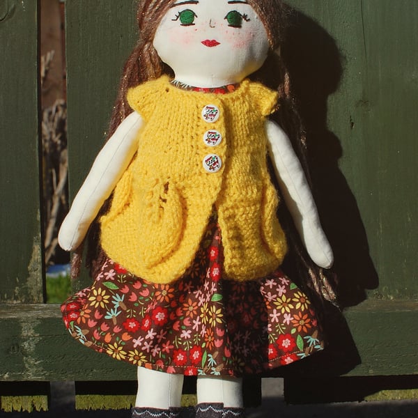 Handmade doll, Rag doll, Cloth doll, Birthday gift, Gift idea, Nursery decor