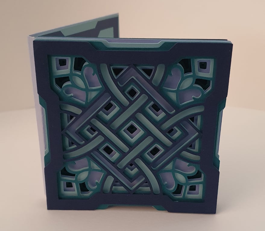 Celtic Knot Birthday Card in blue