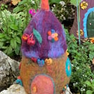 Needle Felted Acorn House, Wool Acorn, Felt House, colourful, quirky, Cabin