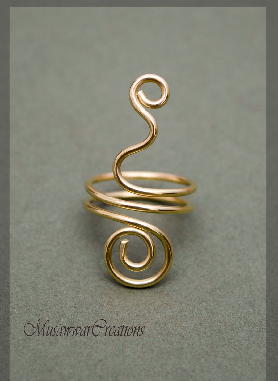 Handmade  Ring, Adjustable Ring in brass, copper  gift jewelry