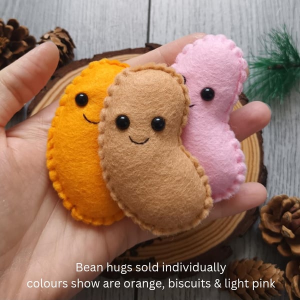 Felt bean pocket hug, Pick me up, pregnancy announcement, Letterbox gift, person