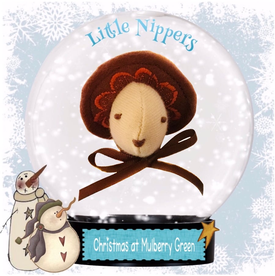 Nut Brown and Orange Embroidered Bonnet 