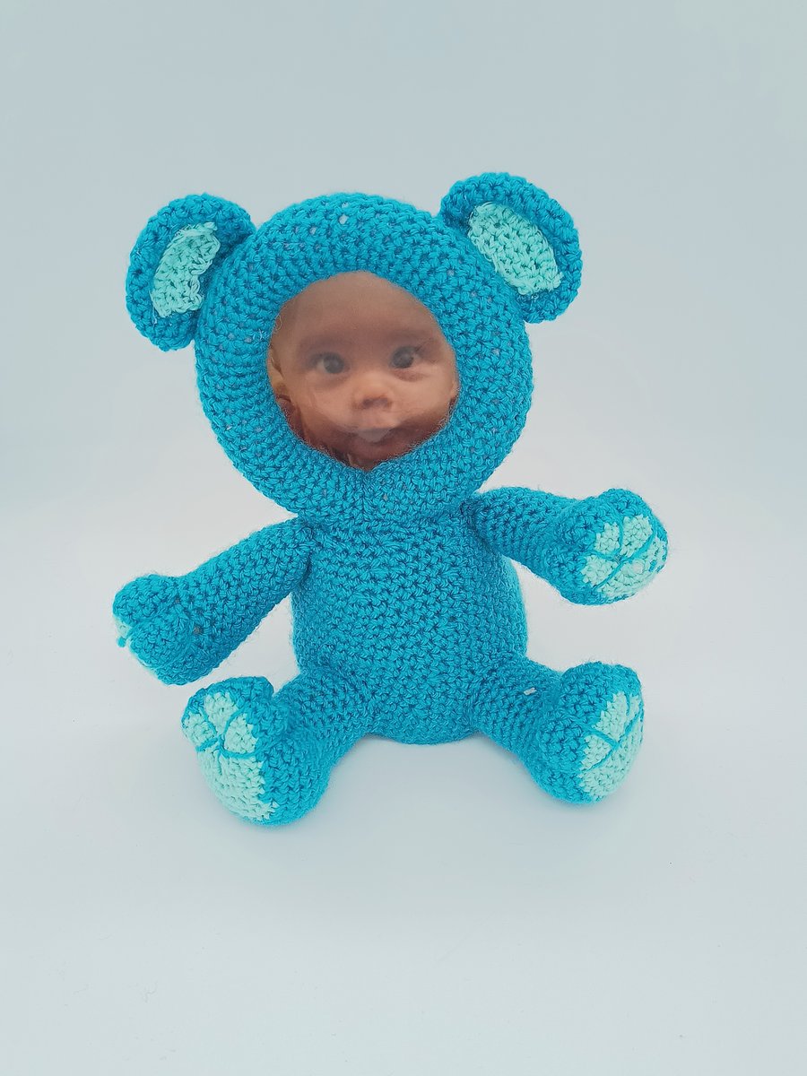 Crochet Photo Frame Teddy Bear