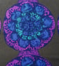 Groovy Purple Blue Saini Salonen SIPULI BORAS 60s 70s Vintage Fabric Lampshade - Image 1