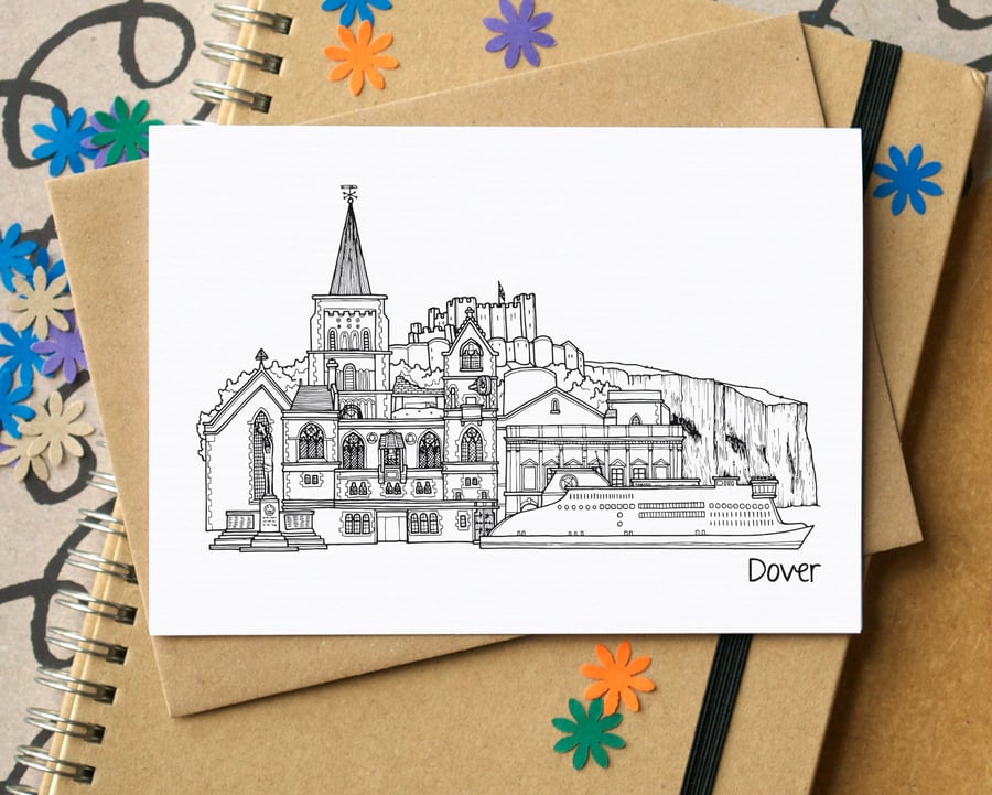 Dover Kent Skyline Greetings Card