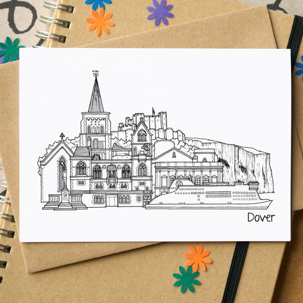 Dover Kent Skyline Greetings Card