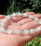 Angelic Rose Quartz and Green Aventurine beaded stretchy bracelet  - Image 1