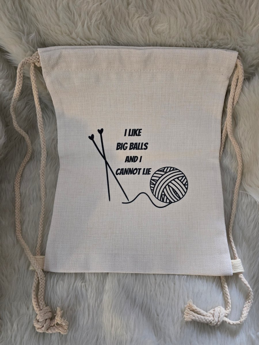 Large project bag, drawstring, backpack - Big Balls