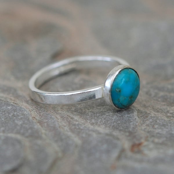 Sterling Silver Ring with Turquoise, Hallmarked