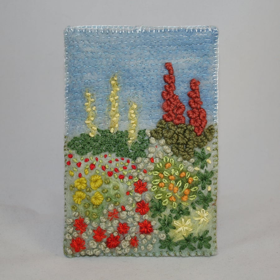 Cottage Garden Phone Case - Embroidered and Felted Case