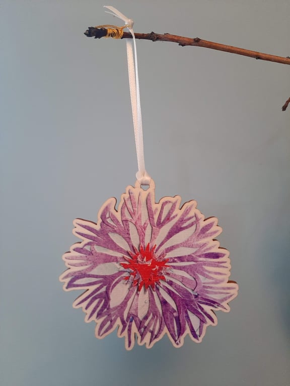 Cornflower Wooden Decoration