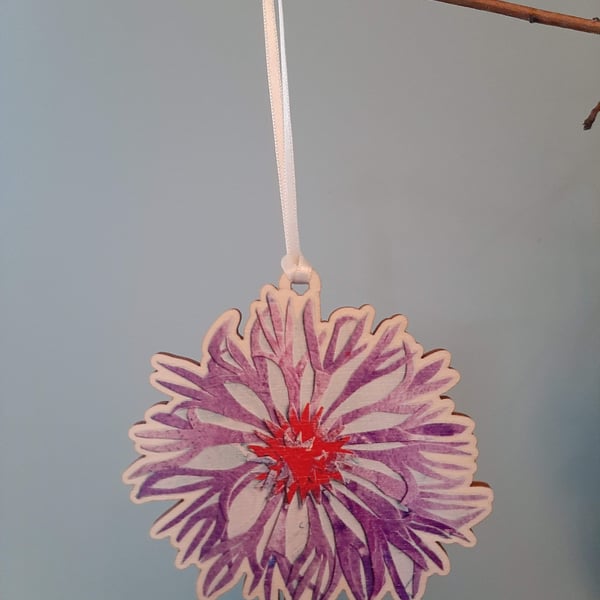 Cornflower Wooden Decoration