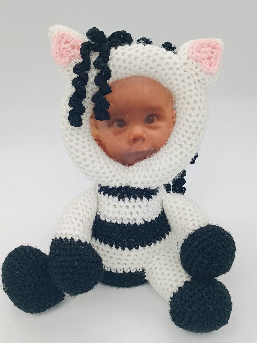 Crochet Photo Frame Zebra