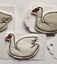 Embroidered Swan Bird Brooch - Image 3