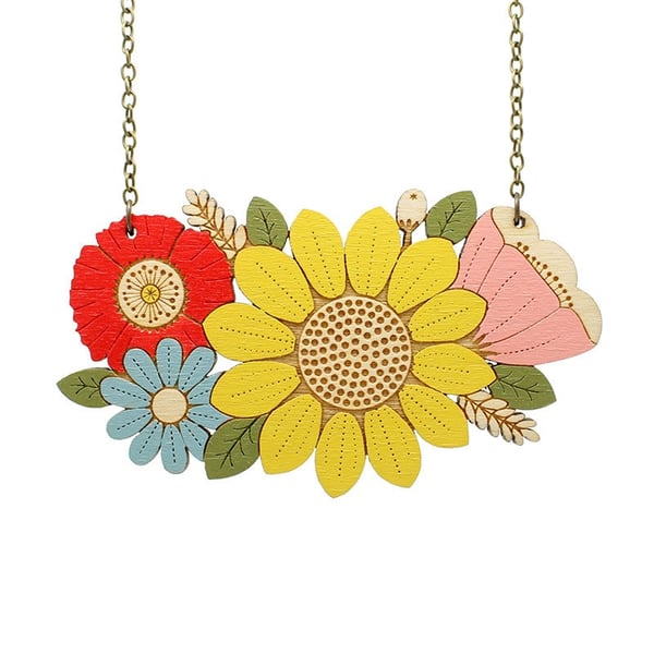 Sunflower Bouquet Necklace