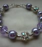 LAVENDER AND RHINESTONE BRACELET.  563 - Image 3