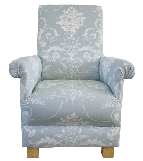 Laura Ashley Josette Duck Egg Fabric Adult Chair Armchair Small Accent Nursery