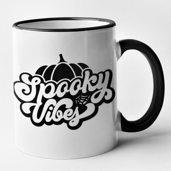 Spooky Vibes  Mug  Funny Novelty Halloween Themed Mug
