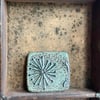 Brooch Handmade Ceramic Square Botanical Green Brooch