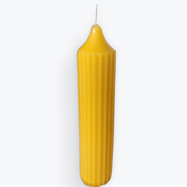 Beeswax Luxury Organic Ribbed Pillar Candle 