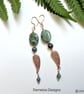 Designer Fancy Jasper, Jadeite Rose Gold Vermeil Sterling Silver Earrings - Image 4