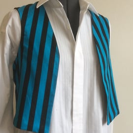  Reversible Sleeveless Jacket, waistcoat, black, turquoise 