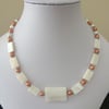 peach and ivory shell necklace