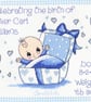 SWALK - baby boy birth sampler cross stitch kit - Image 1